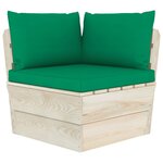 vidaXL Canapé d'angle palette de jardin avec coussins Épicéa imprégné