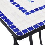 vidaXL Mobilier de bistro 3 Pièces mosaïque Carreau céramique Bleu Blanc