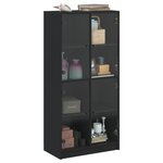 vidaXL Buffet haut avec portes noir 68x37x142 cm bois d'ingénierie