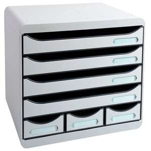 Exacompta Set de tiroirs de bureau Store-Box 7 tiroirs Gris clair