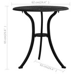 vidaXL Table de jardin Noir 62x62x65 cm Aluminium coulé