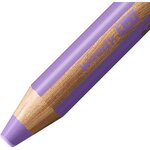 Crayon multi-talents woody 3en1  rond  mauve pastel x 5 stabilo