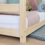 Lit cabane enfant TERY 120 x 180 gris clair