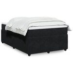 vidaXL Sommier à lattes de lit avec matelas Noir 120x200 cm Velours