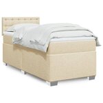vidaXL Sommier à lattes de lit et matelas Crème 90x190 cm Tissu