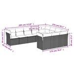 vidaXL Salon de jardin 10 Pièces avec coussins noir résine tressée