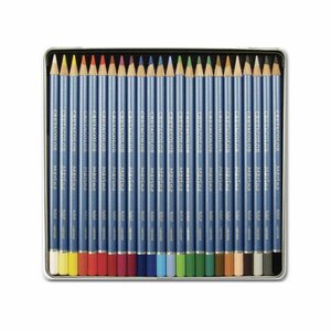 Set 24 crayons de couleur aquarellables - Boîte métal - Marino