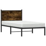 vidaXL Cadre de lit en métal sans matelas chêne fumé 90x200 cm