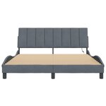 vidaXL Cadre de lit avec lumières LED gris foncé 160x200 cm velours