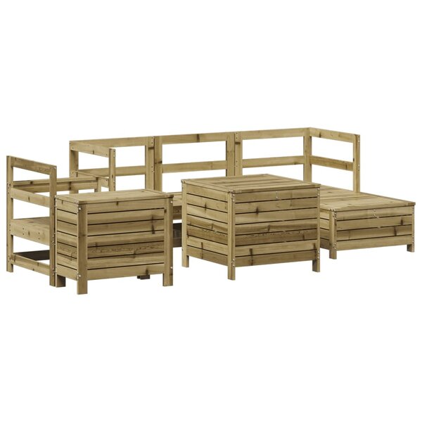 vidaXL Salon de jardin 7 Pièces bois de pin imprégné