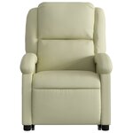 vidaXL Fauteuil inclinable crème cuir véritable