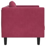 vidaXL Fauteuil avec coussin rouge bordeaux velours