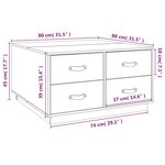 vidaXL Table basse Blanc 80x80x45 cm Bois massif de pin