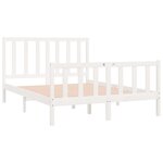 vidaXL Cadre de lit Blanc Bois massif 120x190 cm Petit double
