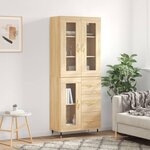 vidaXL Buffet haut Chêne sonoma 69 5x34x180 cm Bois d'ingénierie