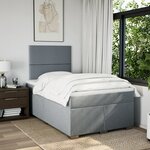 vidaXL Sommier à lattes de lit avec matelas Gris clair 120x200cm Tissu