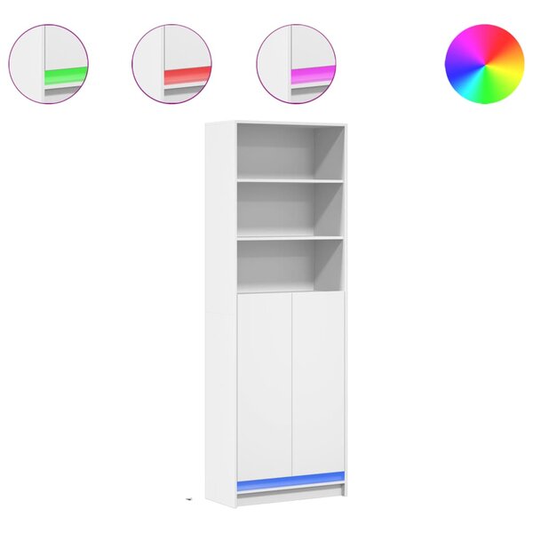 vidaXL Buffet haut avec LED blanc 69x32 5x200 cm bois d’ingénierie