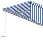 vidaXL Auvent rétractable automatique avec store 3x2 5 m Bleu et blanc