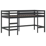 vidaXL Lit mezzanine enfants et rideaux rose 90x190cm bois pin massif