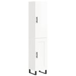 vidaXL Buffet haut Blanc brillant 34 5x34x180 cm Bois d'ingénierie