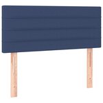 vidaXL Sommier à lattes de lit avec matelas et LED Bleu 90x190cm Tissu