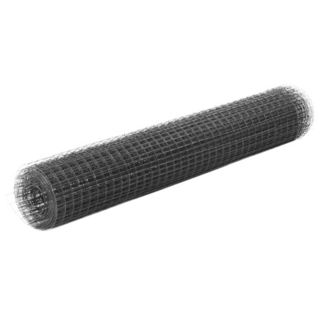 vidaXL Grillage Acier avec revêtement en PVC 10x1 m Gris