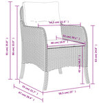 vidaXL Chaises de jardin avec coussins lot de 2 gris résine tressée