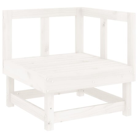 vidaXL Canapé d'angle de jardin blanc bois de pin massif