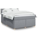 vidaXL Sommier à lattes de lit avec matelas Gris clair 140x190cm Tissu