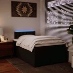 vidaXL Sommier à lattes de lit avec matelas noir 120x190 cm similicuir