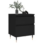vidaXL Table de chevet Noir 40x35x50 cm Bois d’ingénierie