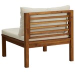 vidaXL Ensemble de canapés 2 Pièces et coussins blanc crème Acacia solide