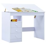 vidaXL Bureau pour enfants Inclinable Blanc