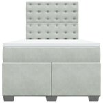 vidaXL Sommier à lattes de lit et matelas gris clair 120x190cm velours