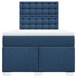vidaXL Sommier à lattes de lit avec matelas Bleu 120x200 cm Tissu