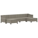 vidaXL Salon de jardin 6 Pièces avec coussins Gris Résine tressée