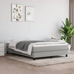 vidaXL Cadre de lit Gris clair 140x190 cm Tissu