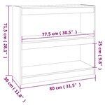 vidaXL Bibliothèque/Séparateur de pièce 80x30x71 5 cm Bois de pin