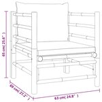 vidaXL Canapé de jardin avec coussins gris clair bambou