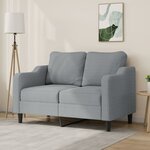 vidaXL Canapé à 2 places Gris clair 120 cm Tissu