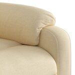 vidaXL Fauteuil inclinable de massage électrique Crème Tissu