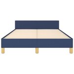 vidaXL Cadre de lit avec tête de lit sans matelas bleu 120x200cm tissu