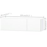 vidaXL Meubles TV 2 Pièces bois d’ingénierie 120x40x34 cm Blanc brillant