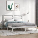 vidaXL Cadre de lit Blanc Bois de pin massif 140x190 cm