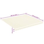 vidaXL Tissu de remplacement pour auvent Crème 4x3 5 m