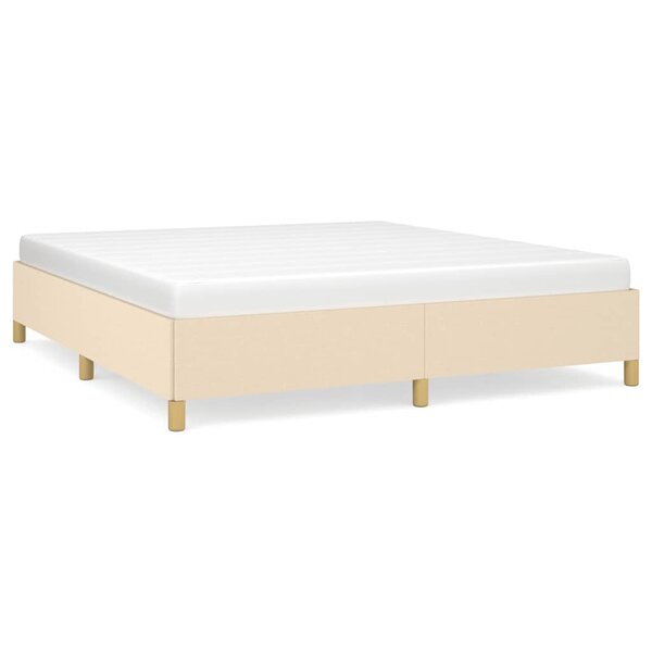 vidaXL Cadre de lit Crème 160 x 200 cm Tissu