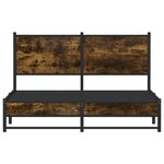 vidaXL Cadre de lit métal avec tête de lit chêne fumé 137x190 cm