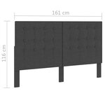 vidaXL Tête de lit touffetée Gris foncé Tissu 160x200 cm