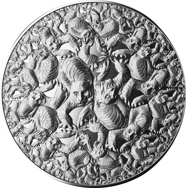 Pièce de monnaie en Argent 5 Dollars g 62.2 (2 oz) Millésime 2022 Algorithm TIGER