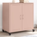 vidaXL Buffet rose 68 5x39x72 cm acier laminé à froid